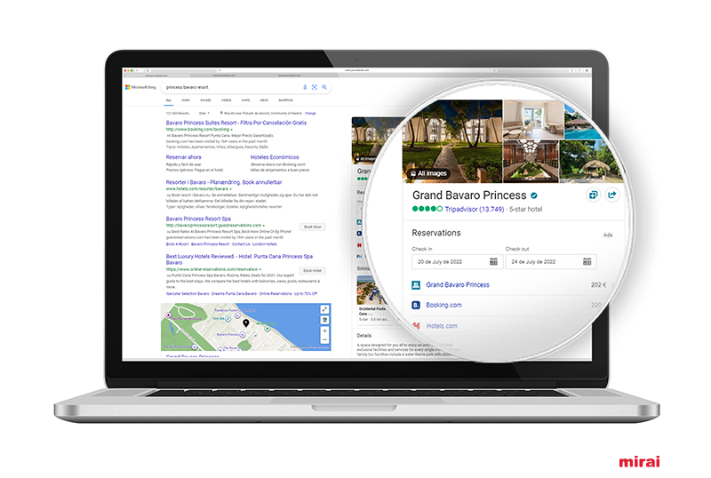 Profile Bing hotel Price Ads Mirai